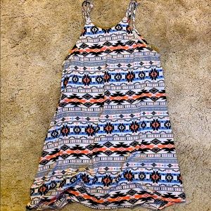 Lush Aztec Print High Neck A-line Dress Size M